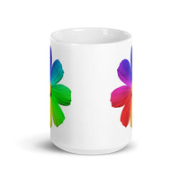 Flower Design White Glossy Mug