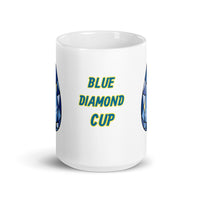 Blue Diamond Design White Glossy Coffee Mug