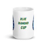 Blue Diamond Design White Glossy Coffee Mug