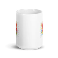 Three Hearts with Flowers White Glossy Mug