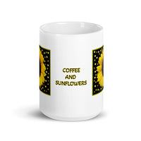 Sunflower Design White Glossy Mug