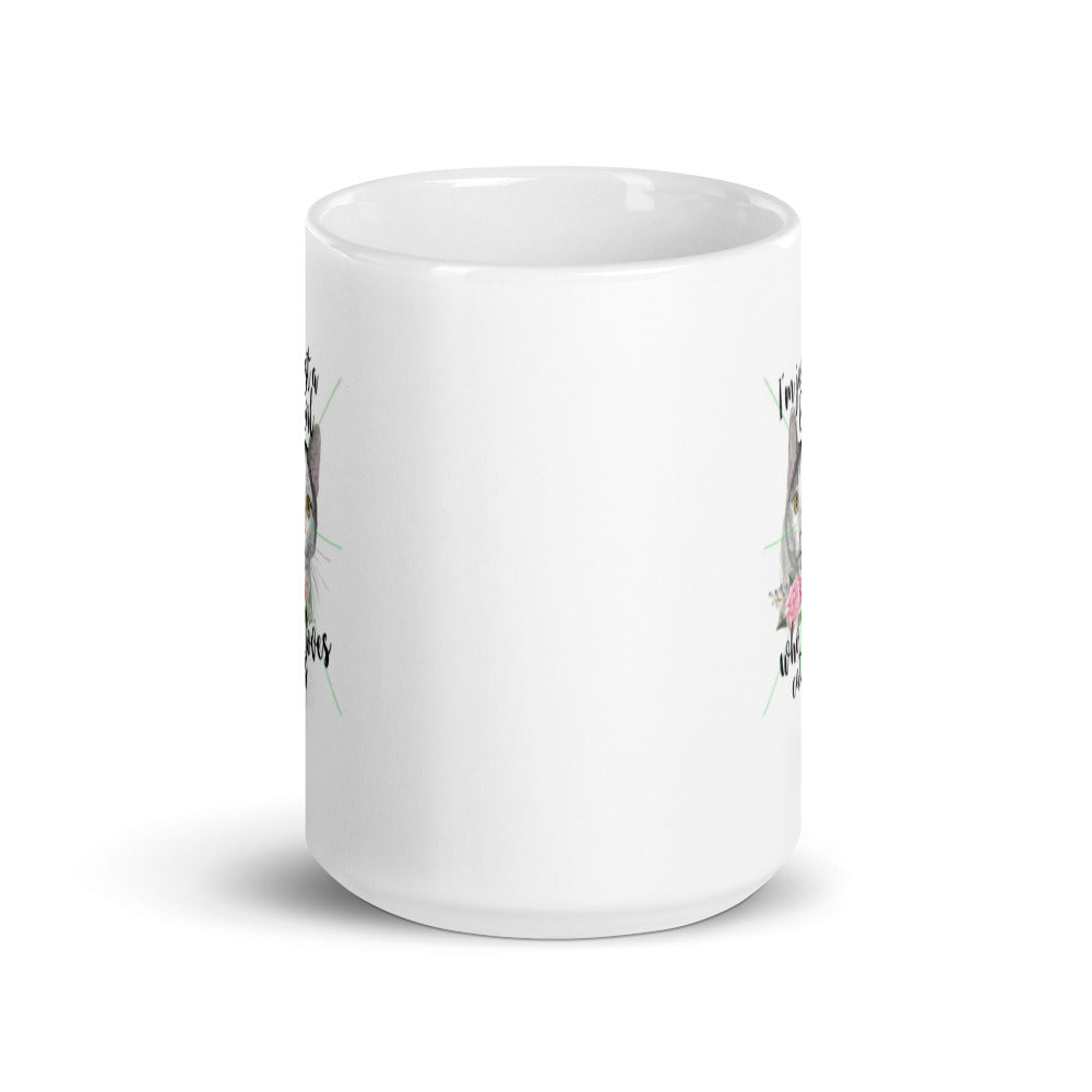 Girl Who Loves Cats White Glossy Mug