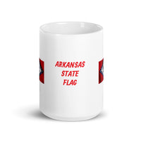 Arkansas State Flag White Glossy Coffee Mug
