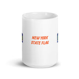 New York State Flag Design White Glossy Mug
