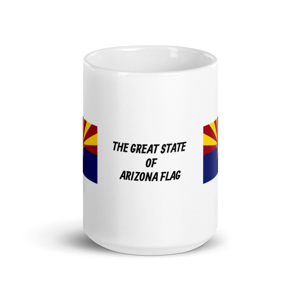 The Great State of Arizona Flag White Glossy Mug