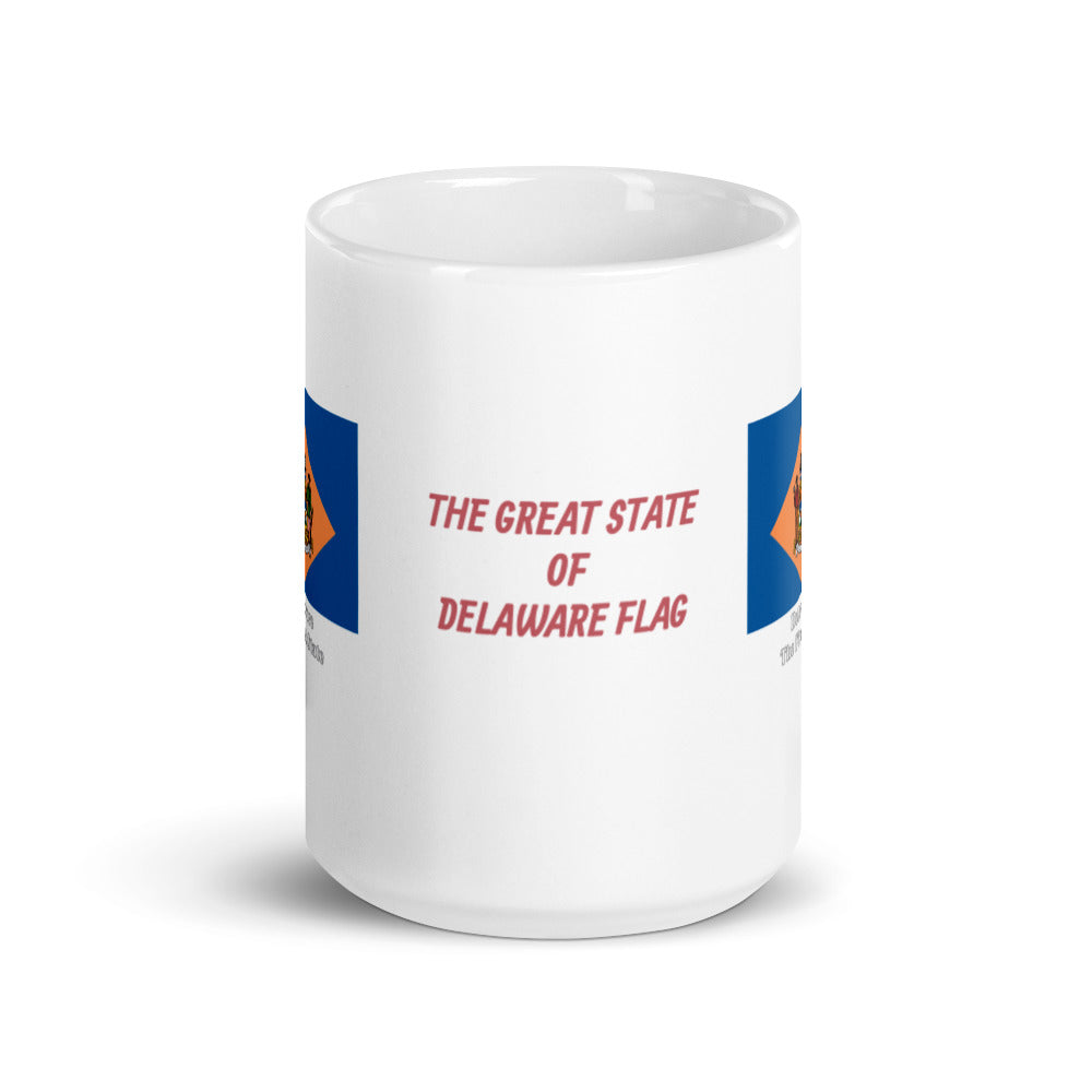 The Great State of Delaware Flag White Glossy Mug