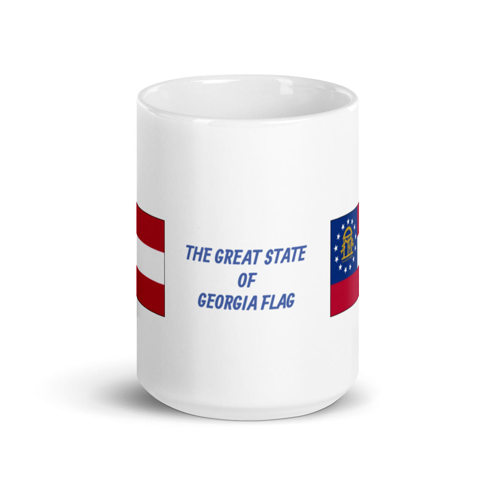 The Great State of Georgia Flag White Glossy Mug