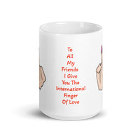 International Finger of Love White Glossy Mug