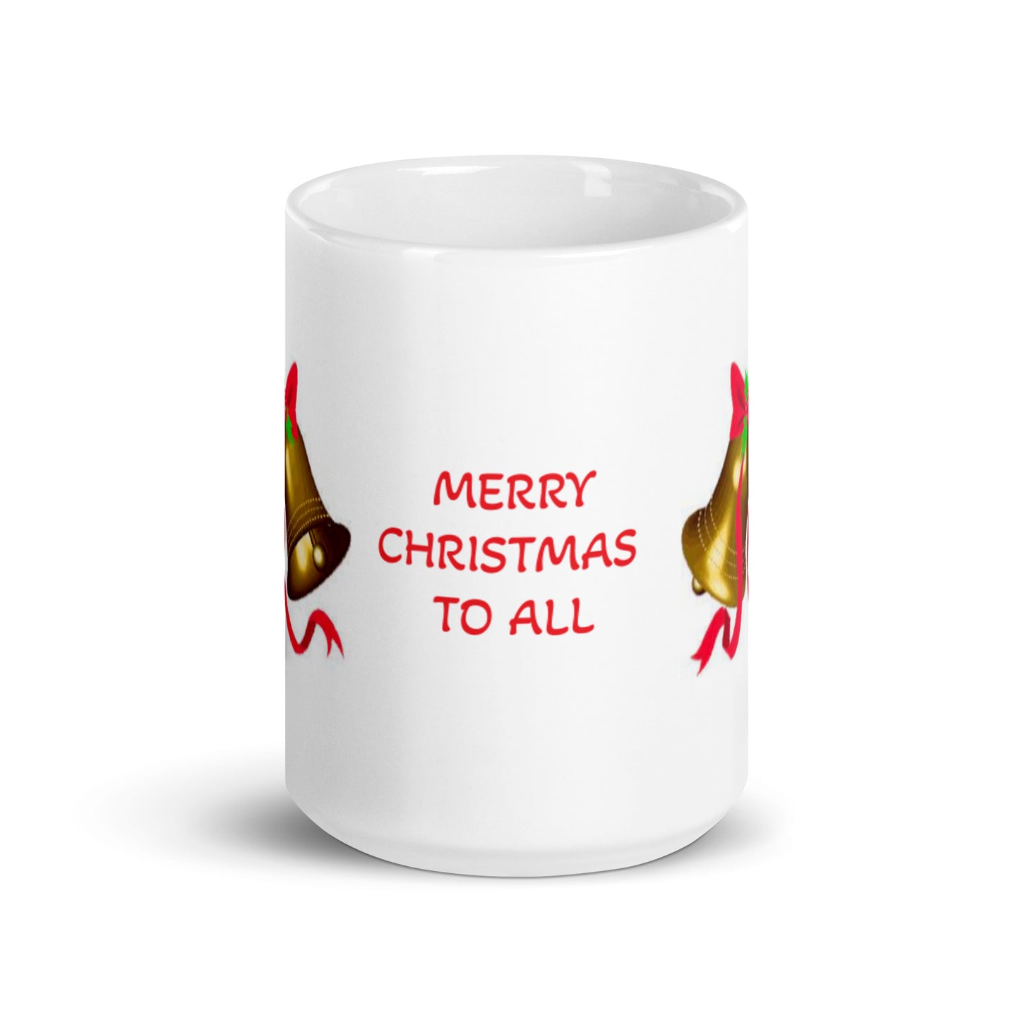 Merry Christmas with Siver Bells White Glossy Mug