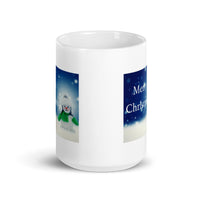 Merry Christmas with Snowman White Glossy Mug