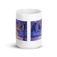 Winter Snow with Trees Holiday White Glossy Mug