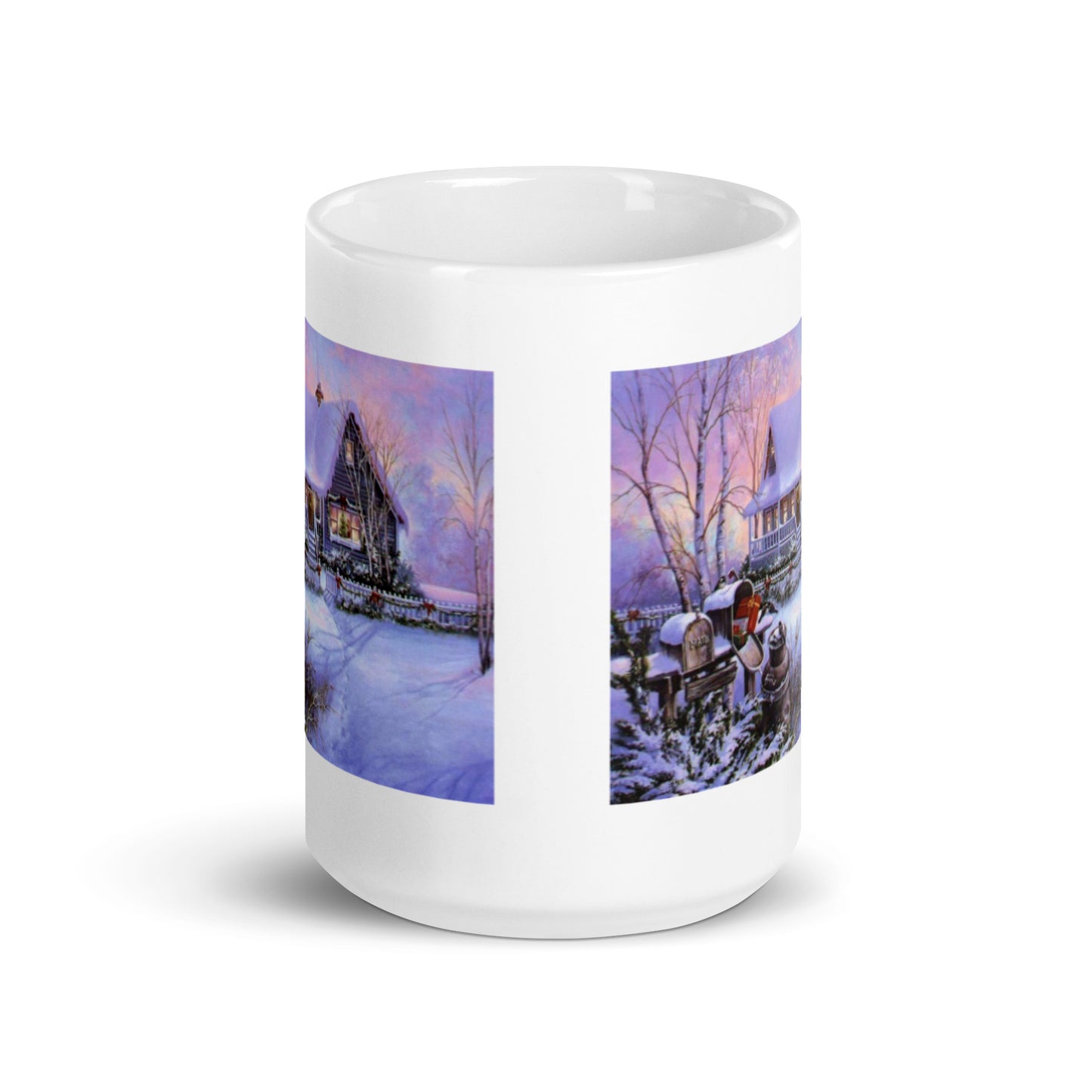 Holiday Winter Design White Glossy Mug