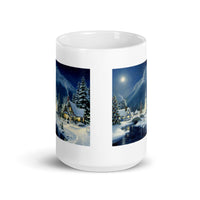 Winter Holiday Scene White Glossy Mug