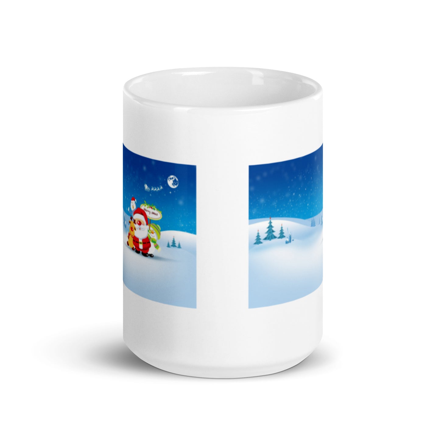 Holiday Santa with Winter Scene White Glossy Mug Great Gift for the Holidays