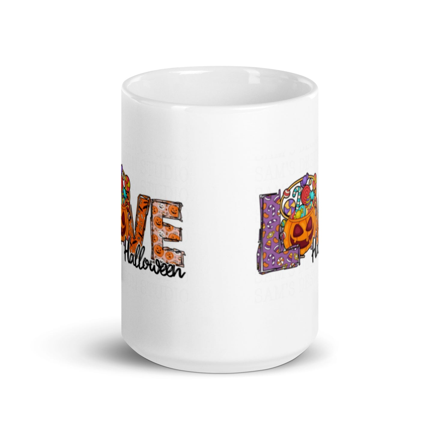 I Love Halloween White Glossy Mug