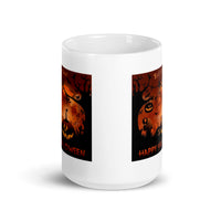 Happy Halloween with Pumpkins White Glossy Mug