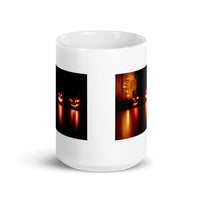 Scary Happy Halloween Jack O' Lantern White Glossy Mug