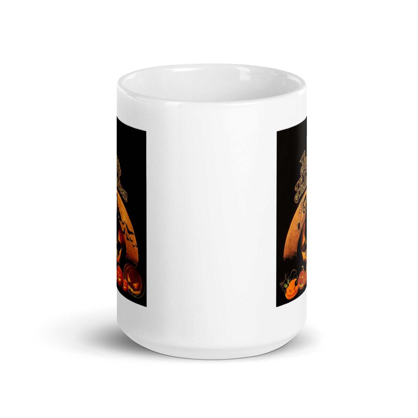 Happy Halloween with Jack-o'-Lantern White Glossy Mug