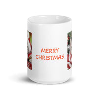 Holiday Kitten Merry Christmas White Glossy Mug