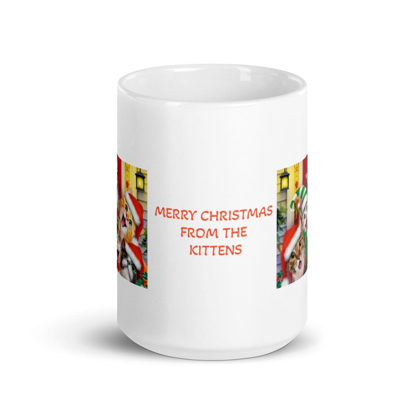 Merry Christmas from The Kittens White Glossy Mug