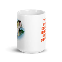 Worlds Greatest Fisherman Merry Christmas White Glossy Mug