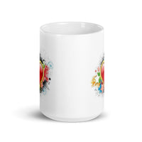 Happy Valentine Day White Glossy Mug with Big Heart