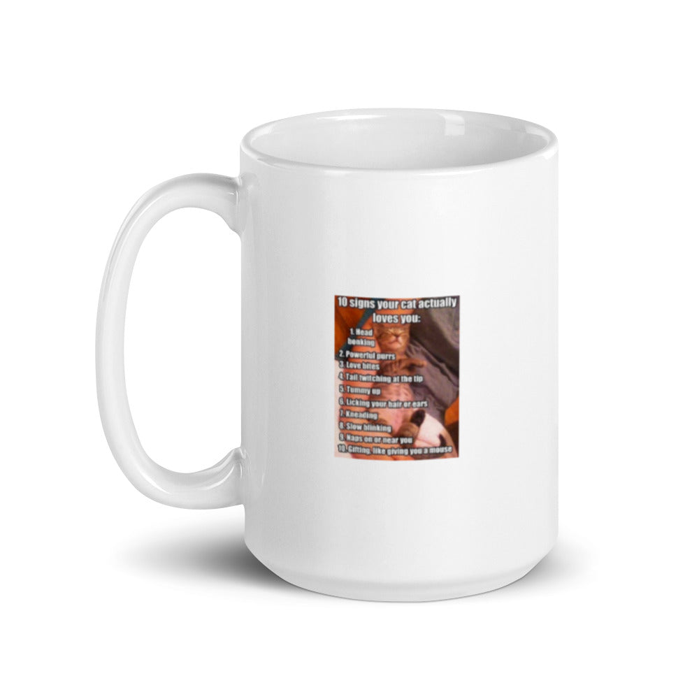Designer Your Cat Loves You White Glossy Mug