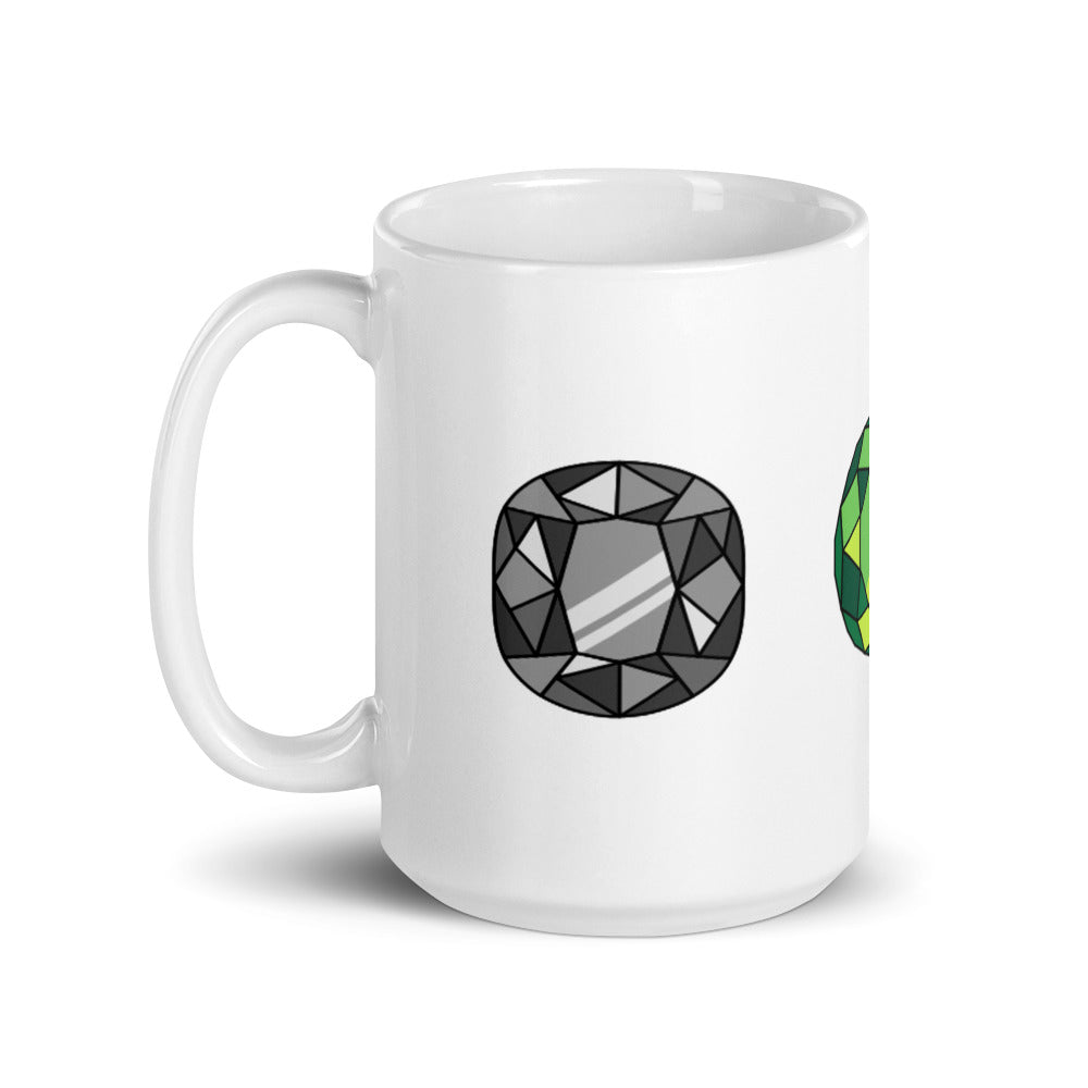 Diamond Design White Glossy Mug