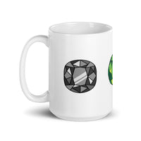 Diamond Design White Glossy Mug
