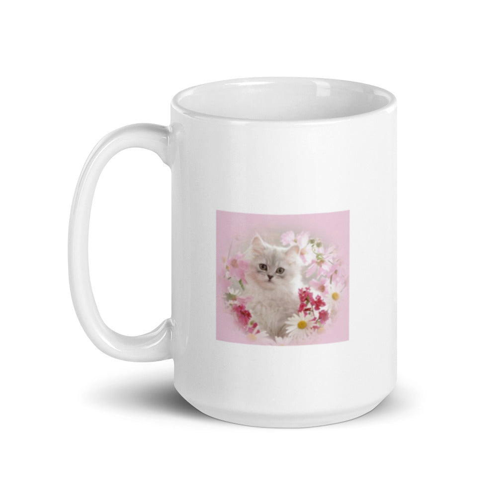 White glossy mug