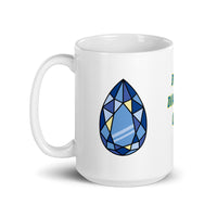Blue Diamond Design White Glossy Coffee Mug