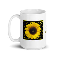 Sunflower Design White Glossy Mug