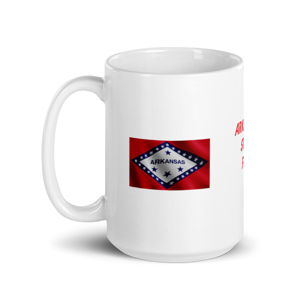 Arkansas State Flag White Glossy Coffee Mug