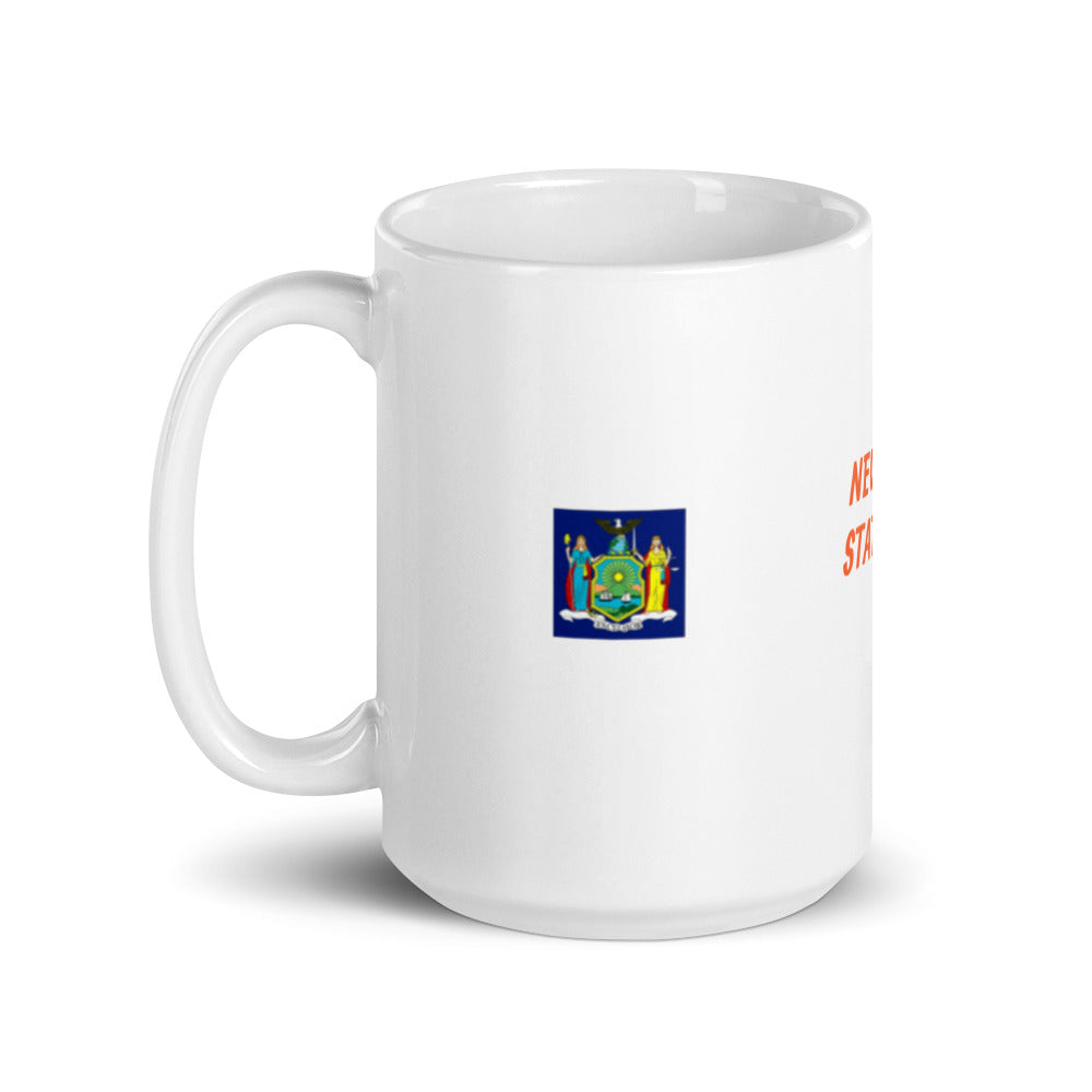 New York State Flag Design White Glossy Mug