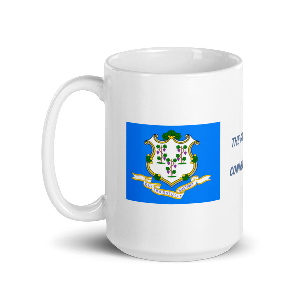 The Great State of Connecticut Flag White Glossy Mug