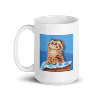 Cute Kitten Design White Glossy Mug