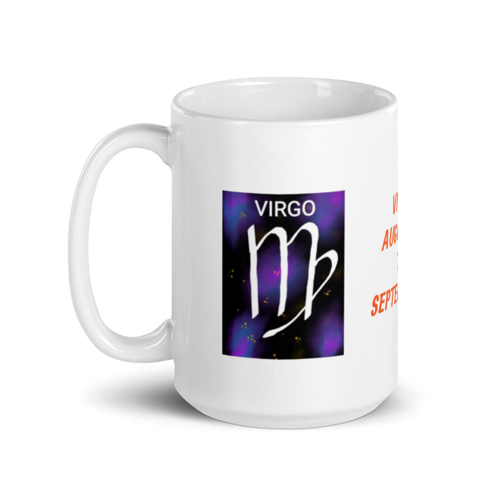 Zodiac Sign Virgo Design White Glossy Coffee Mug