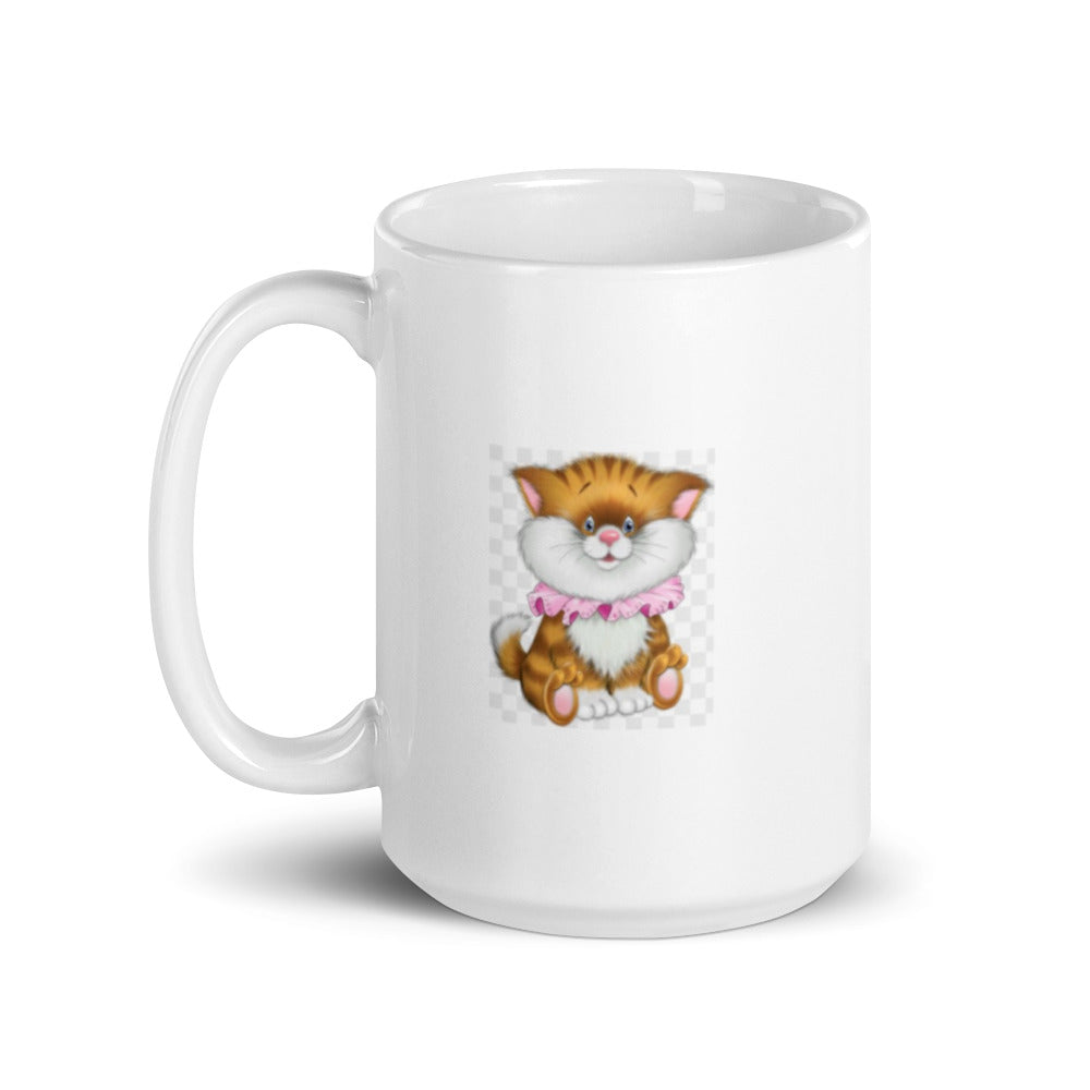 Classic Kitten Design White Glossy Mug