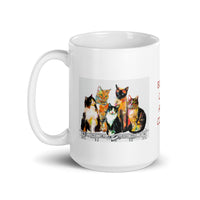 Books Cats and Coffee Design White Glossy Mug