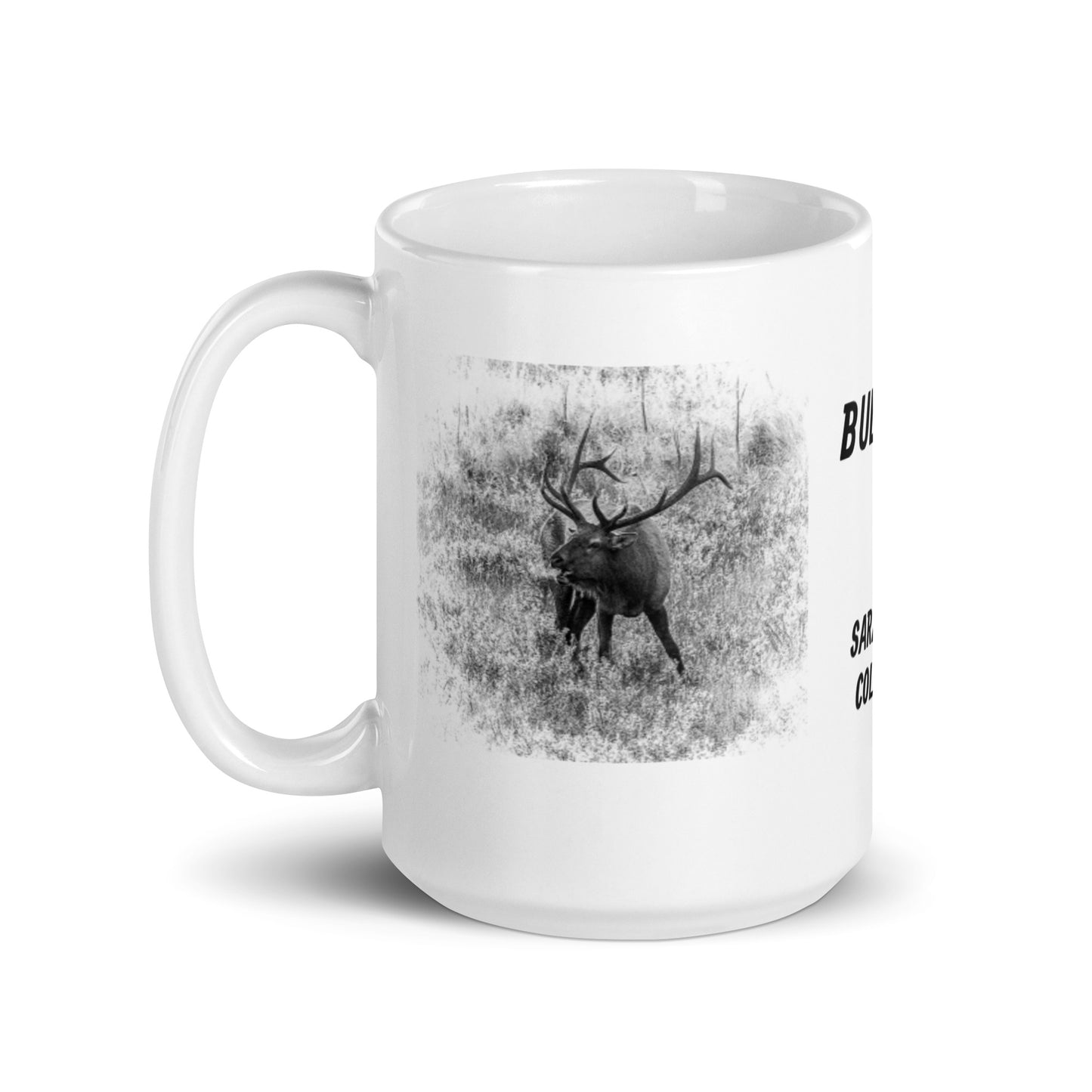 Sarah-Jane Collection Bull Elk White Glossy Mug