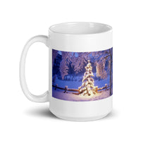 Winter Snow with Trees Holiday White Glossy Mug