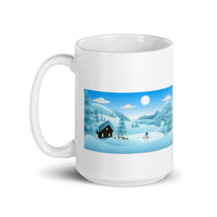 Winter Holiday with Snowman White Glossy Mug