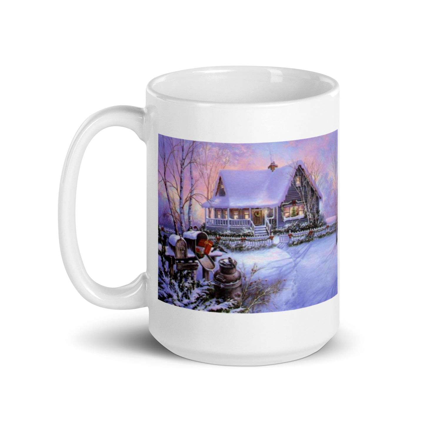 Holiday Winter Design White Glossy Mug