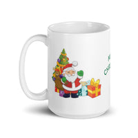 Merry Christmas with Santa White Glossy Mug