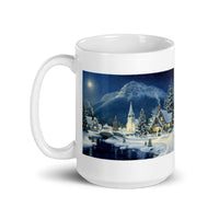 Winter Holiday Scene White Glossy Mug