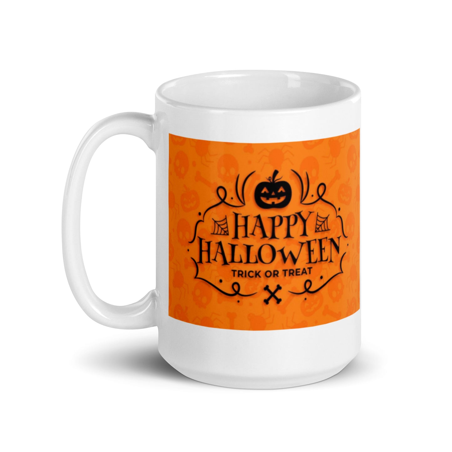 Happy Halloween Trick or Treat White Glossy Mug