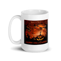 Happy Halloween with Pumpkins White Glossy Mug