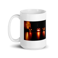 Scary Happy Halloween Jack O' Lantern White Glossy Mug