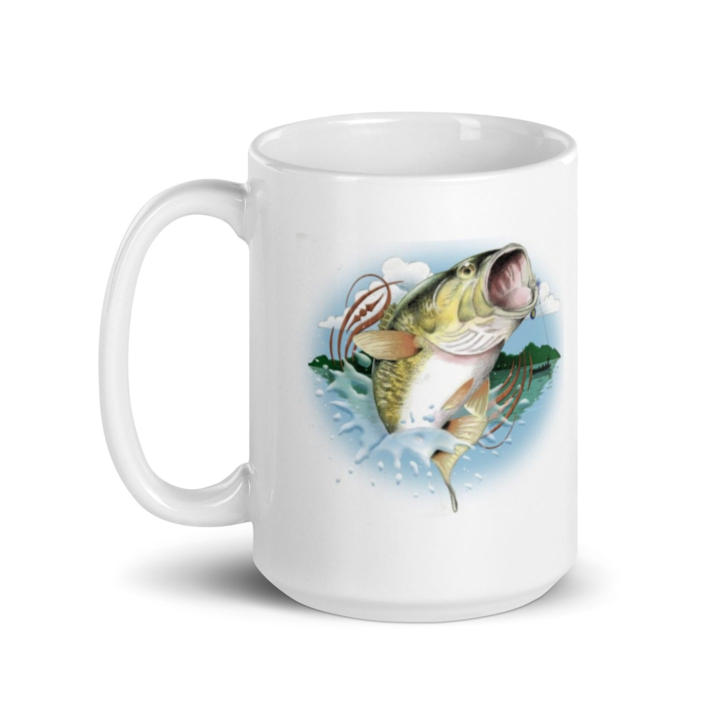 Worlds Greatest Fisherman Merry Christmas White Glossy Mug