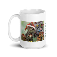 Want To Wish You a Very Furry Merry Christmas White Glossy Mug